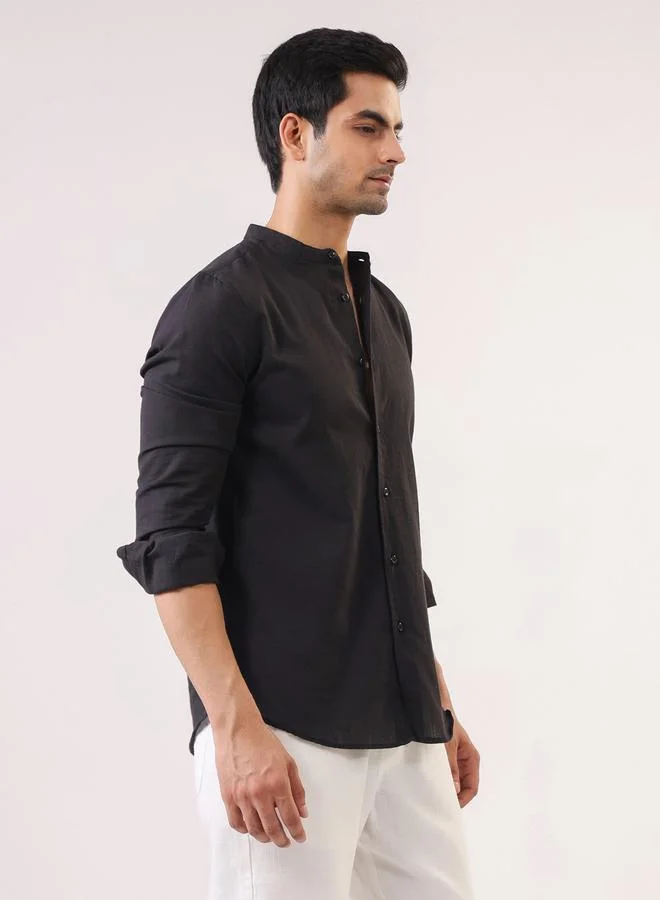 ترولوم قميص قطن سادة بقصة عادية للرجال